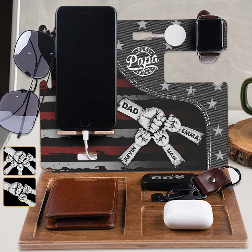 Fist Bump Daddy Grandpa - Personalized Father Docking Station