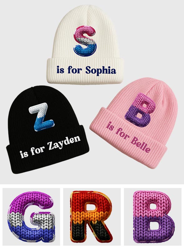 Buntes Alphabet - Personalisierte Kindermütze