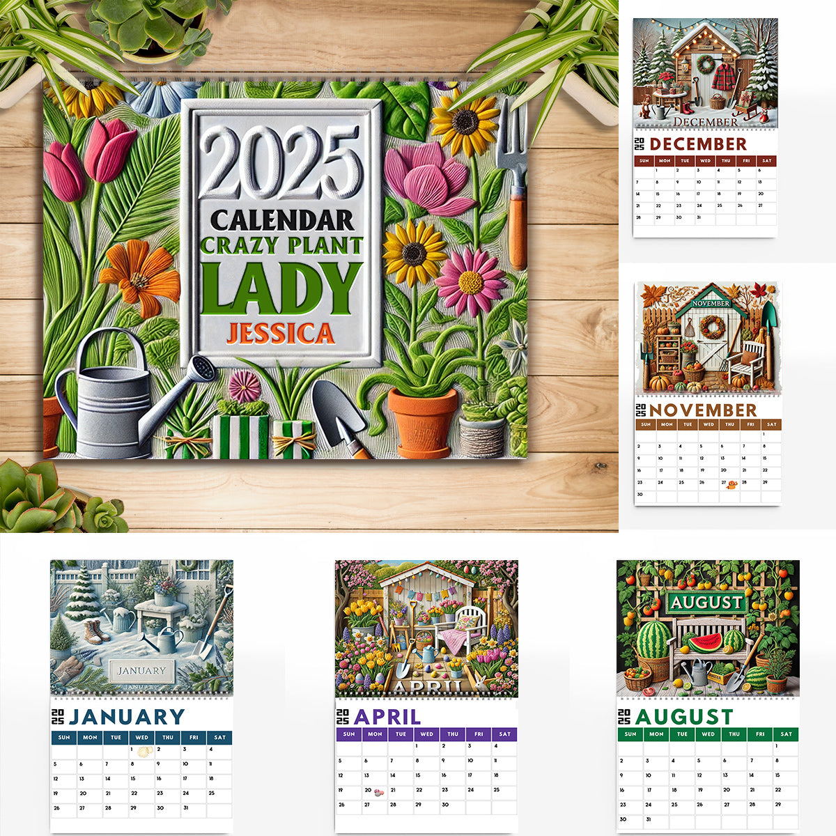 Gardening Lovers Calender - Personalized Gardening Wall Calendar & Desk Calendar