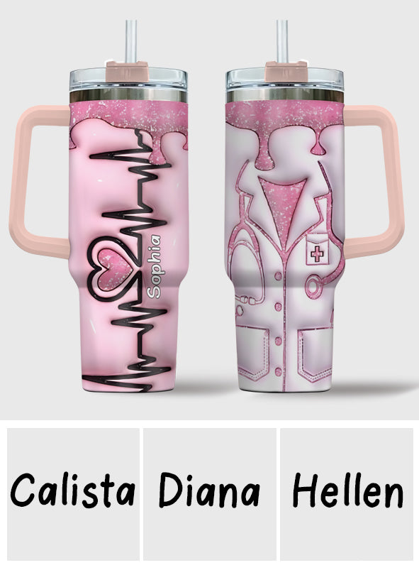 Nurse Life - Personalized Nurse Tumbler With Handle