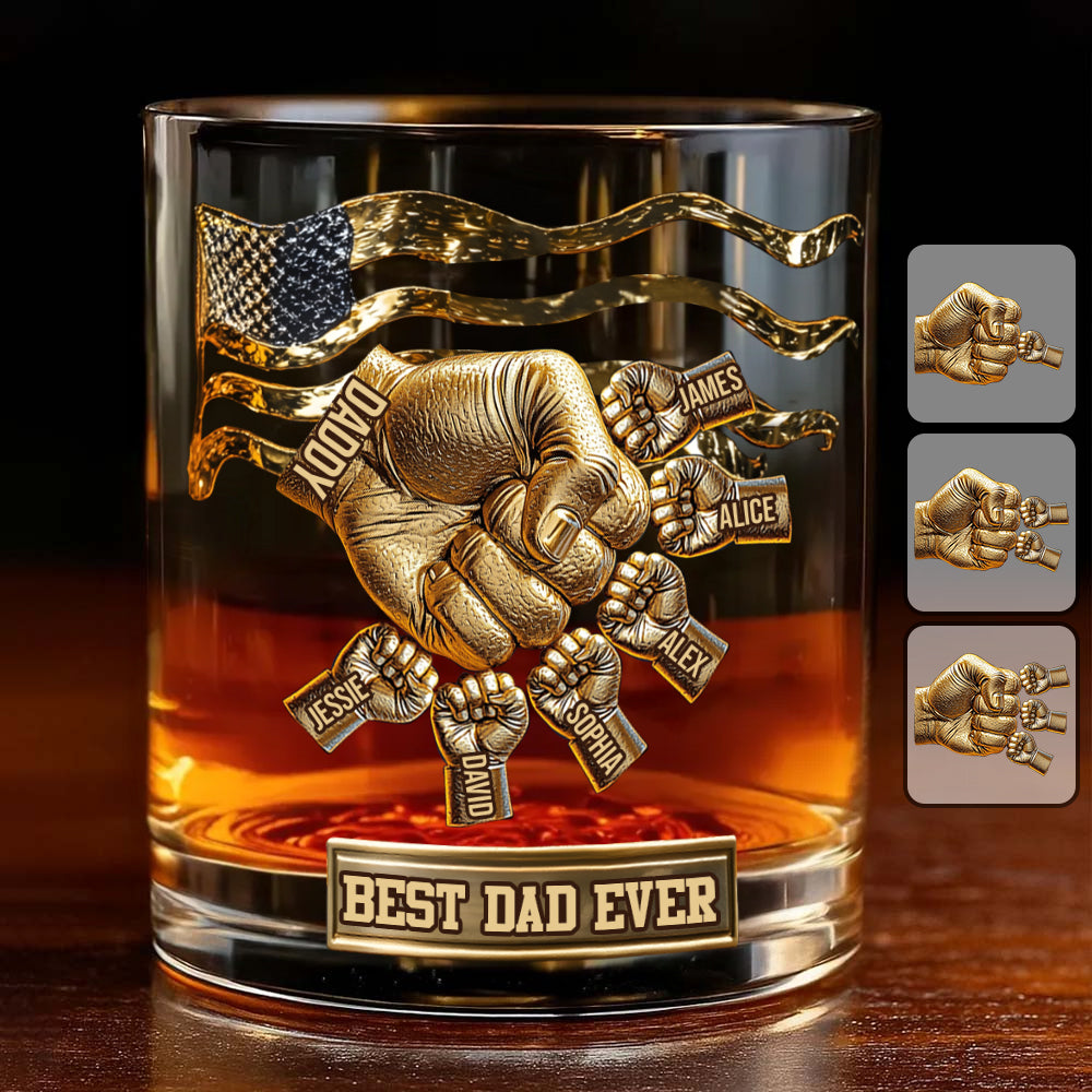 Best Dad Ever - Personalized Father Whiskey Glass