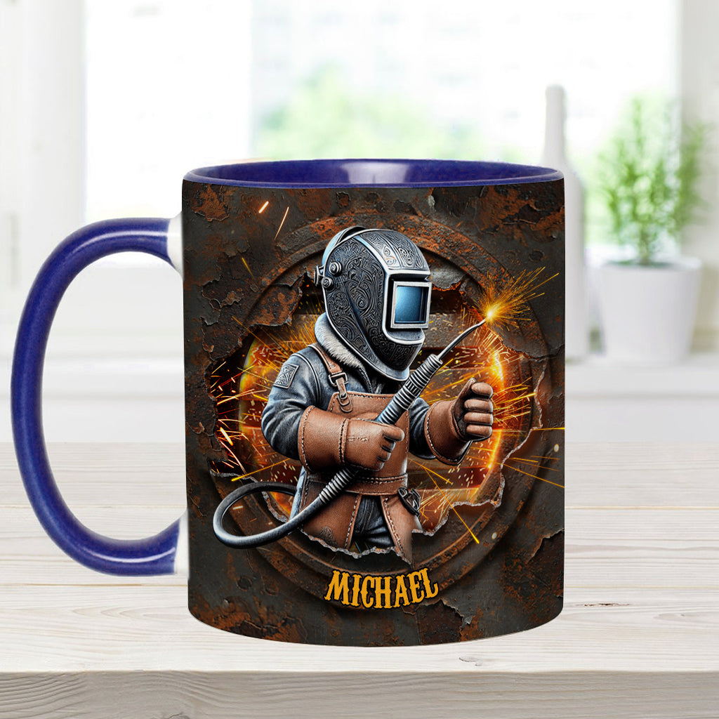 Proud Welder Man - Personalized Welder Accent Mug