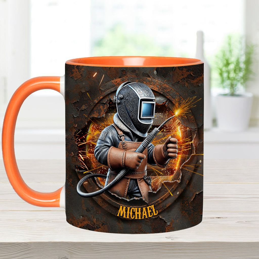 Proud Welder Man - Personalized Welder Accent Mug
