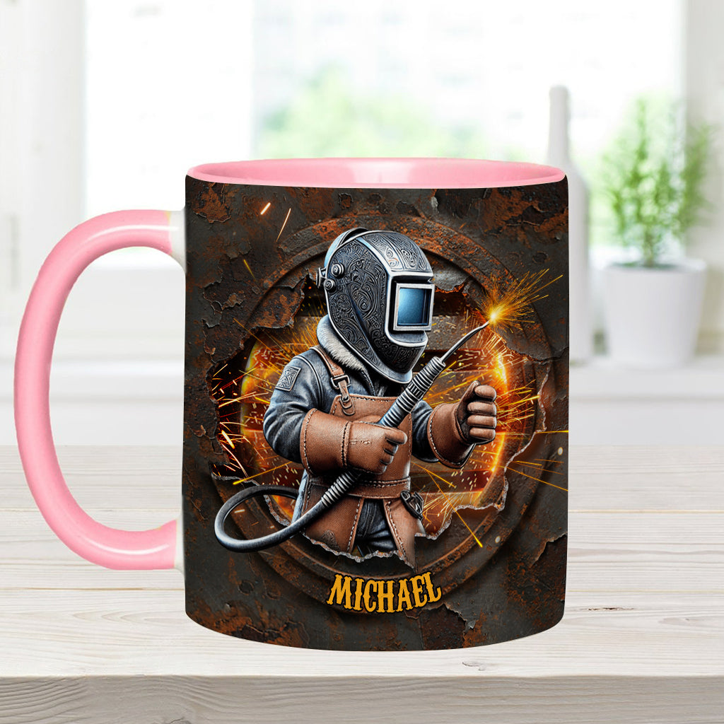 Proud Welder Man - Personalized Welder Accent Mug