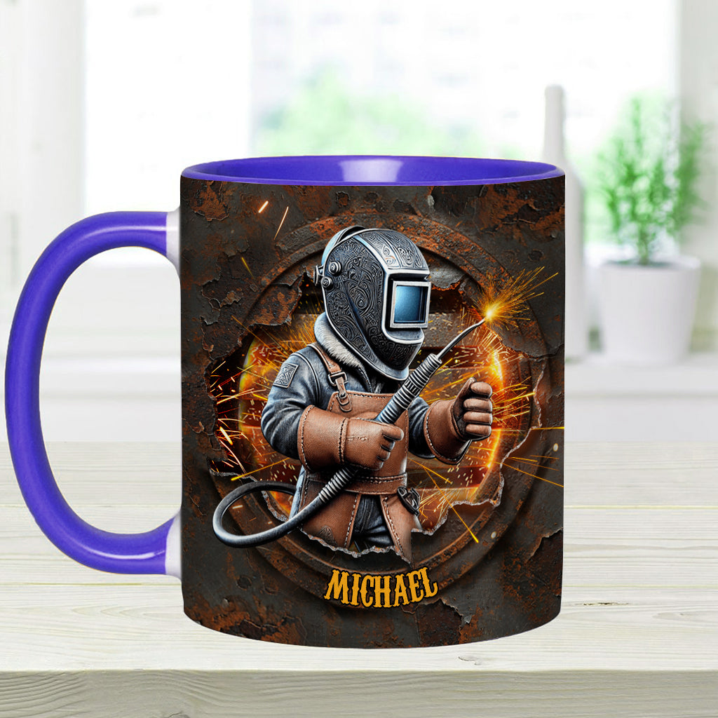 Proud Welder Man - Personalized Welder Accent Mug