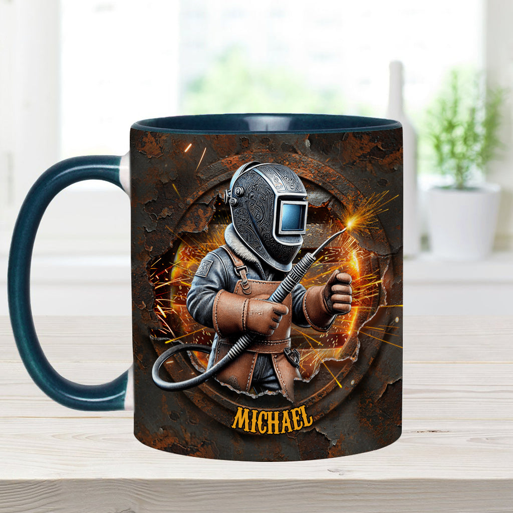 Proud Welder Man - Personalized Welder Accent Mug