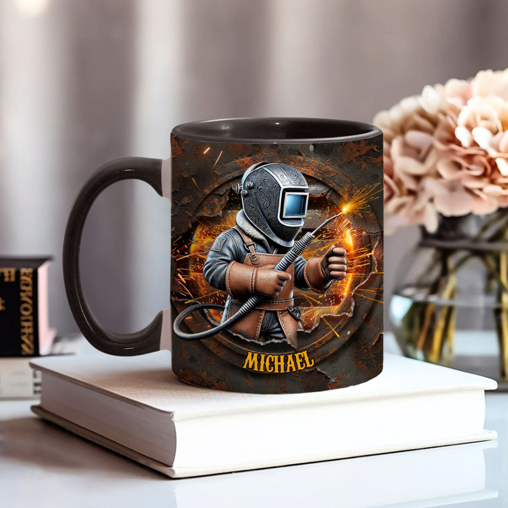 Proud Welder Man - Personalized Welder Accent Mug