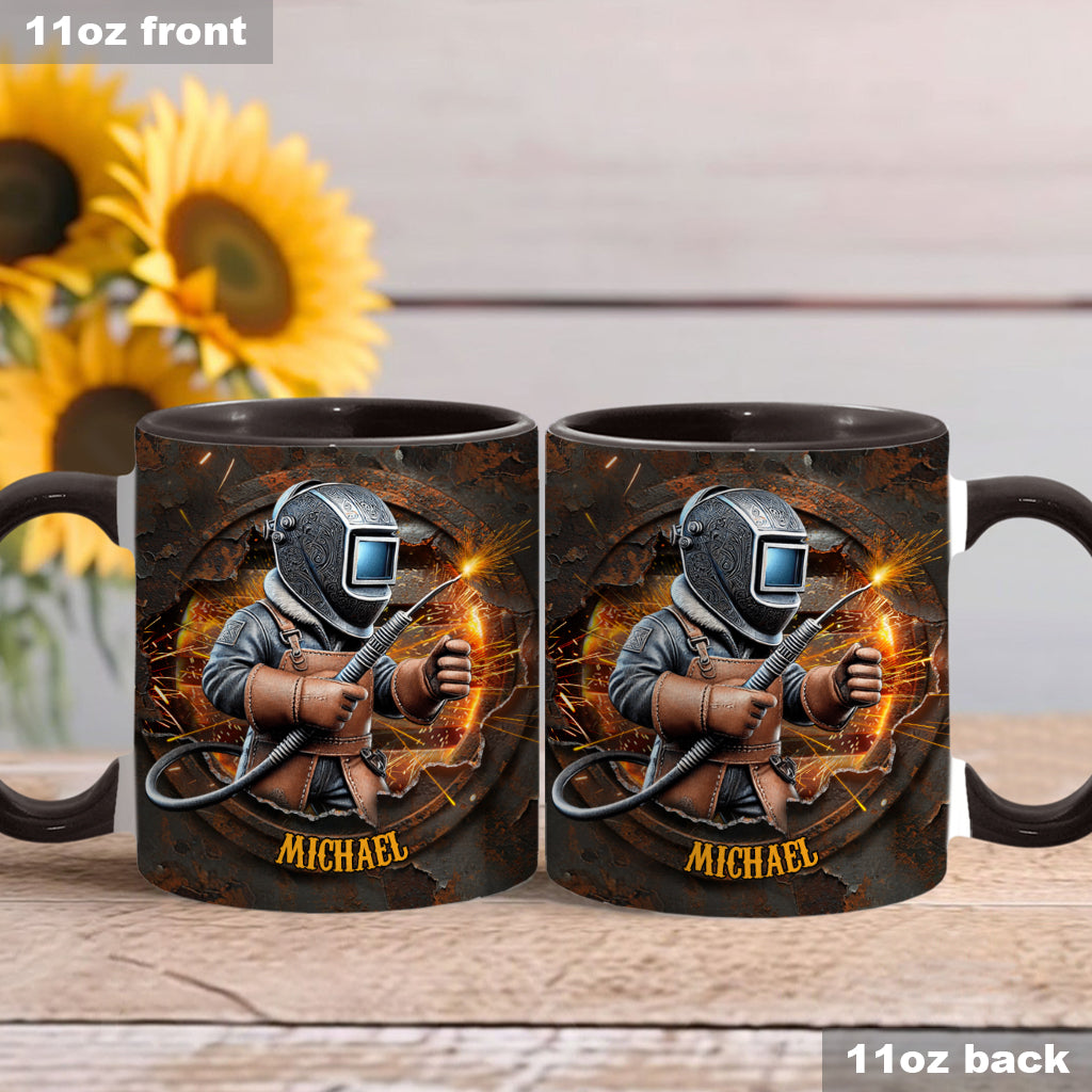 Proud Welder Man - Personalized Welder Accent Mug