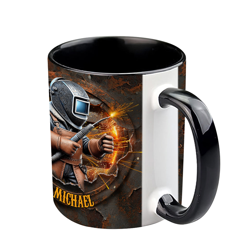 Proud Welder Man - Personalized Welder Accent Mug