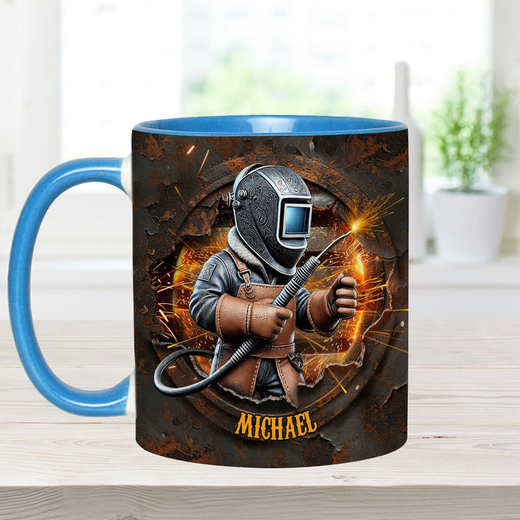 Proud Welder Man - Personalized Welder Accent Mug