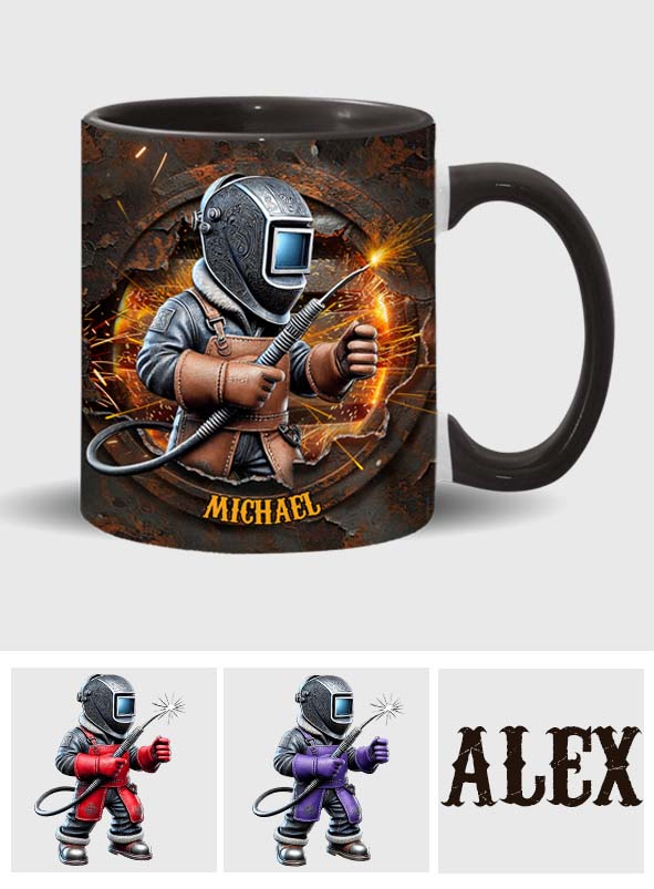 Proud Welder Man - Personalized Welder Accent Mug