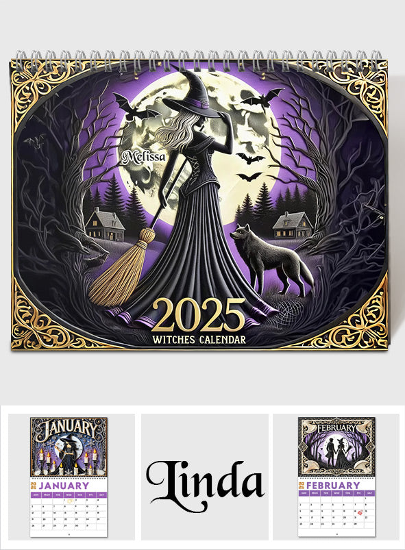 Witches Calendar - Personalized Witch Wall Calendar & Desk Calendar