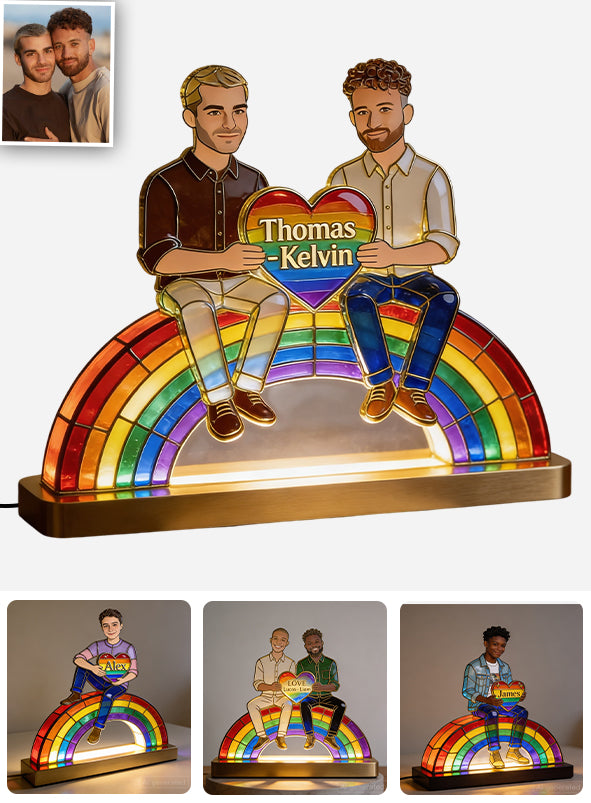 L'amour est l'amour - Lampe de nuit LED acrylique personnalisée LGBT