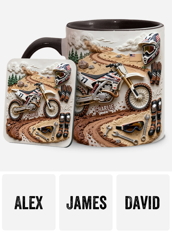 Cooles Dirtbike, Motocross – Personalisierter Dirtbike-Becher & Untersetzer