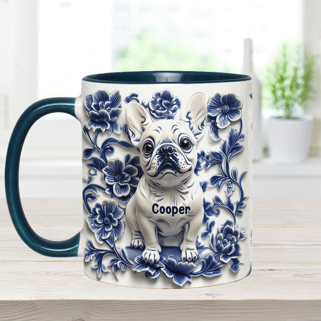 Cute French Bulldog Frenchie - Personalized Dog Accent Mug