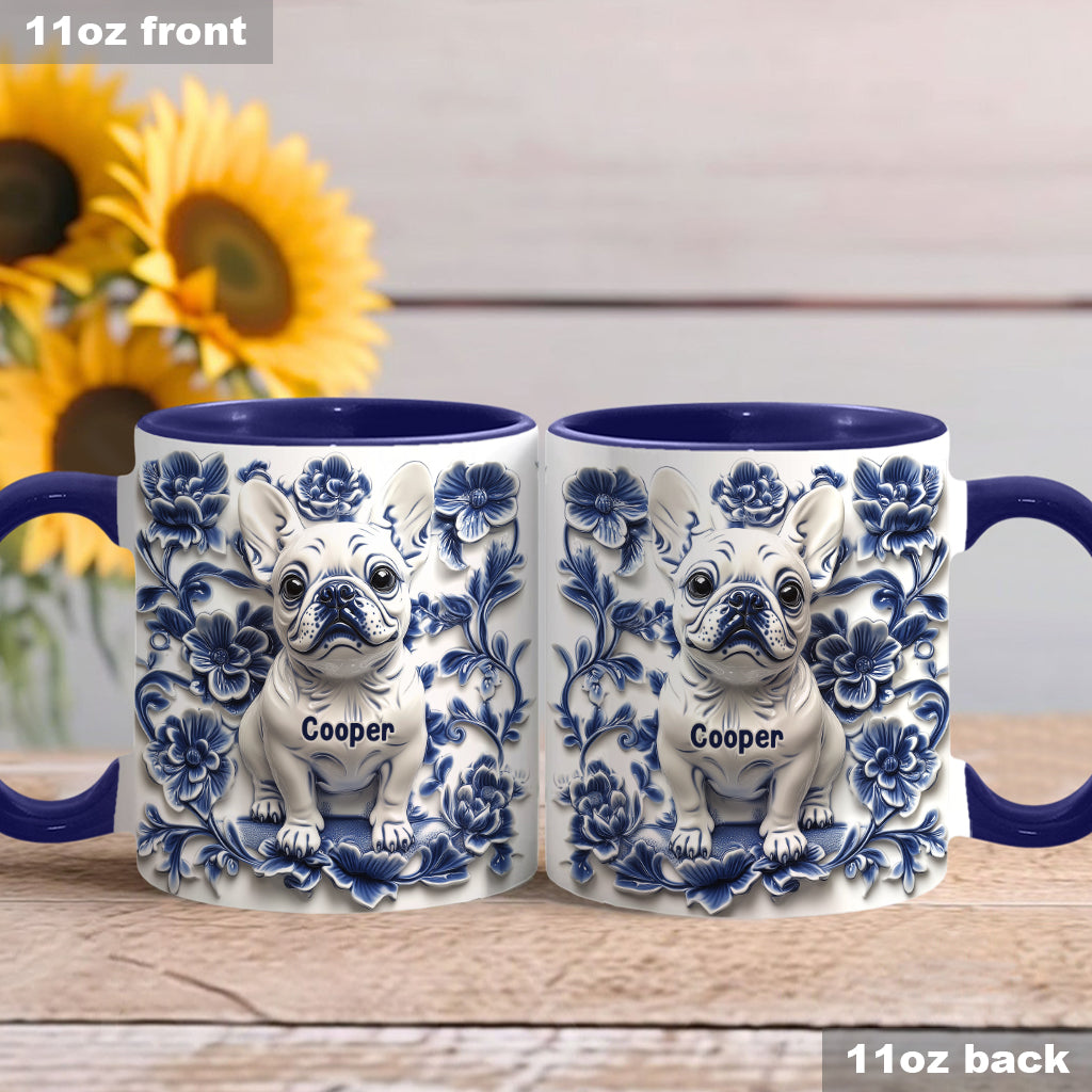 Cute French Bulldog Frenchie - Personalized Dog Accent Mug