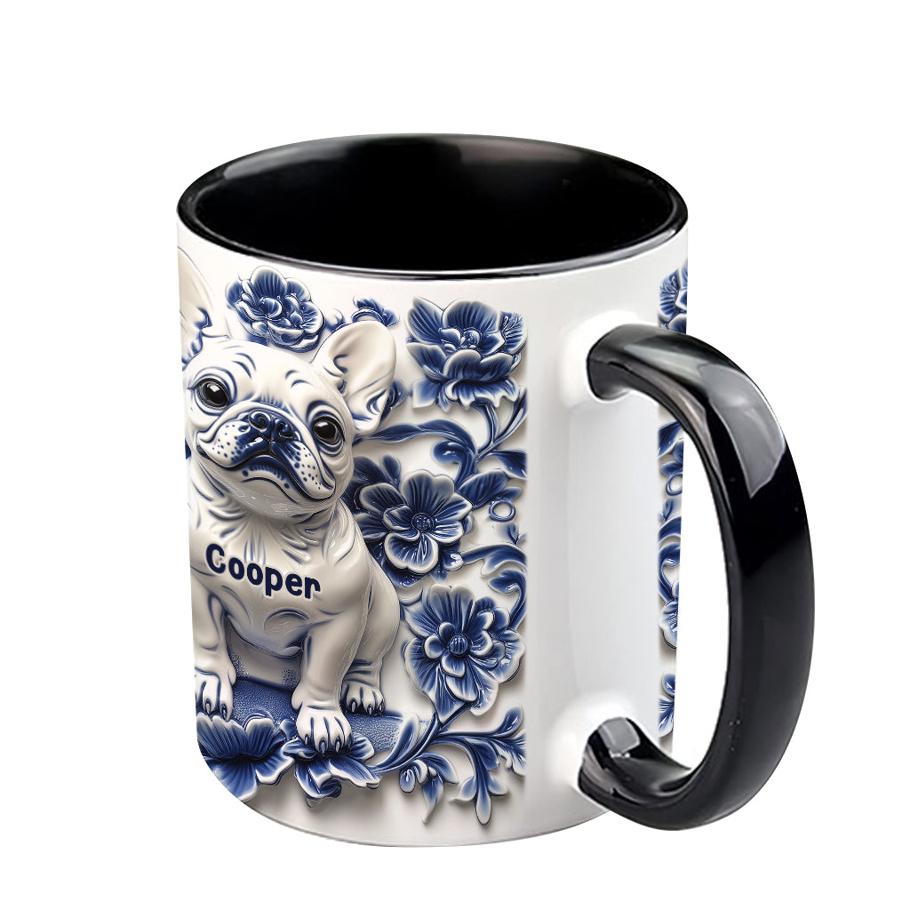 Cute French Bulldog Frenchie - Personalized Dog Accent Mug