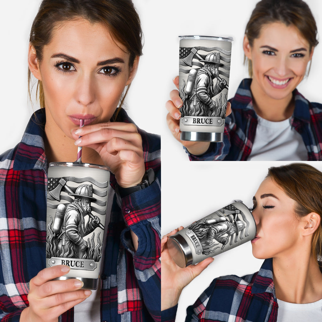 Proud Firefighter - Personalized Firefighter Tumbler