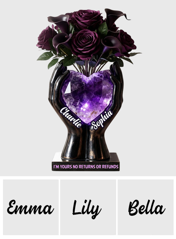 Till Death Do Us Part - Personalized Couple Custom Shape Acrylic Flower Vase
