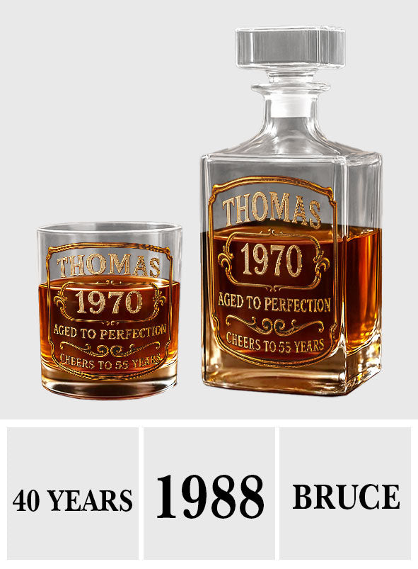 Geburtstagsgeschenk für Whisky- und Bourbon-Liebhaber – Personalisiertes Whisky-Dekanter-Set