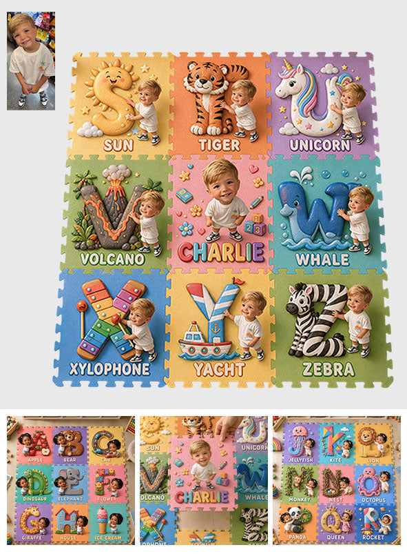 Lernalphabet - Personalisierte Schaumstoff-Puzzlematte für Kinder