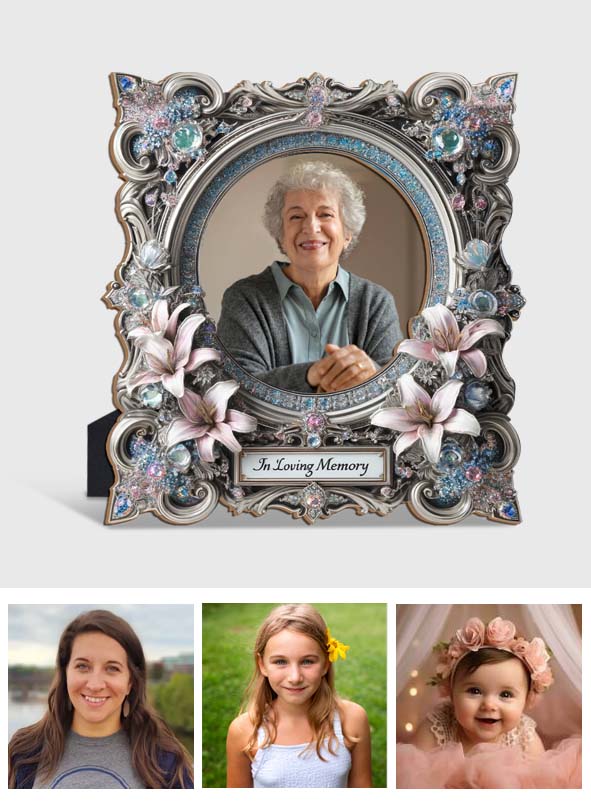 In Loving Memory - Personalized Memorial Cut Shape Photo Frame