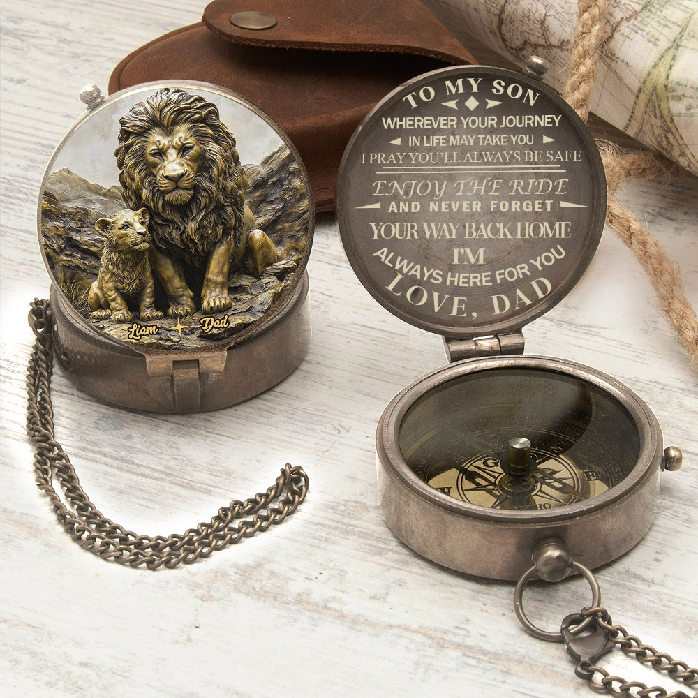 To My Son - Personalized Father & Son Compass