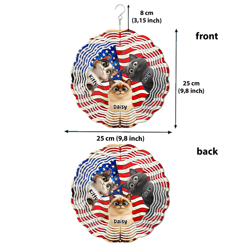 Patriot Cat - Personalized Cat Wind Spinner