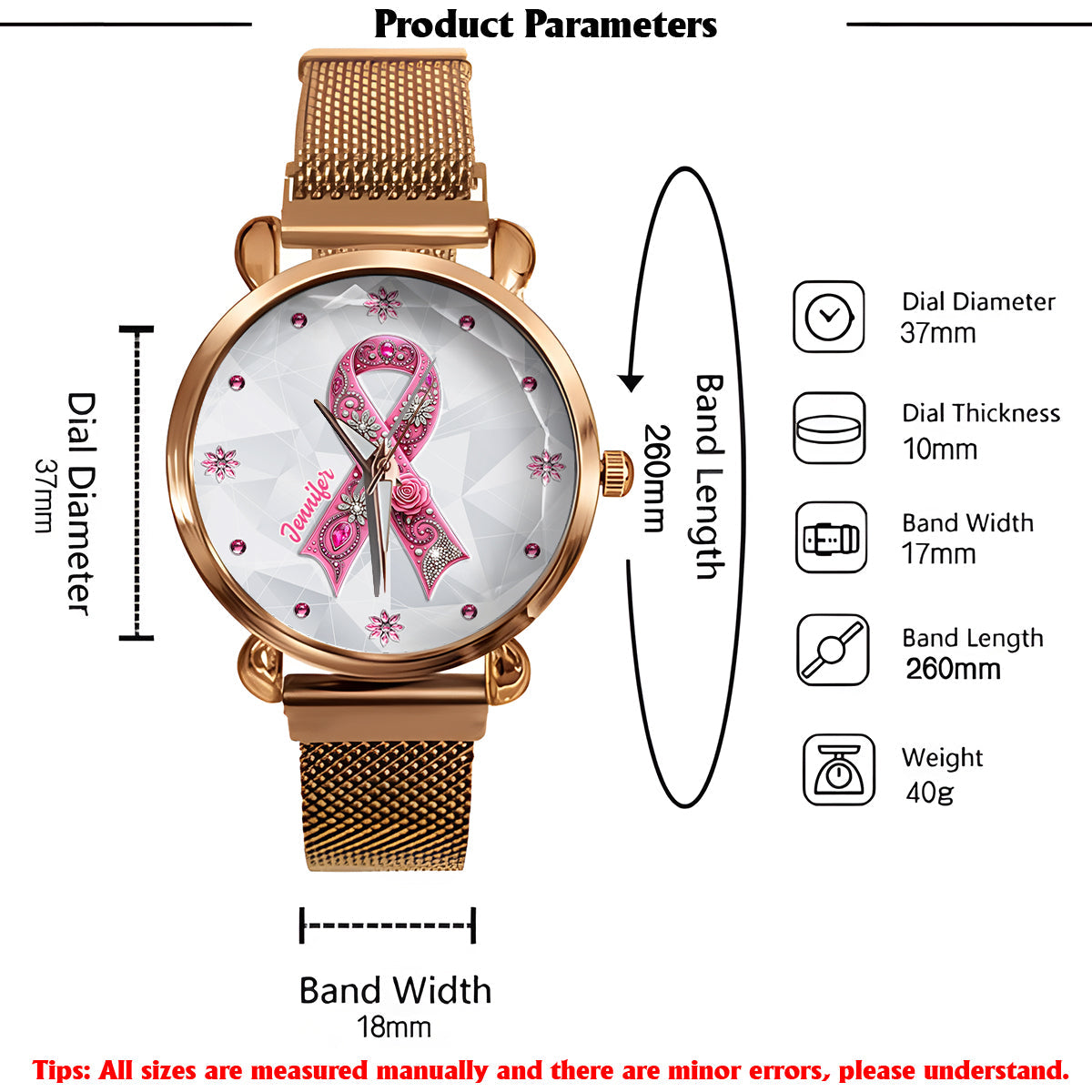 Breast Cancer Awareness - Personalized Breast Cancer Awareness Women Hand Watch