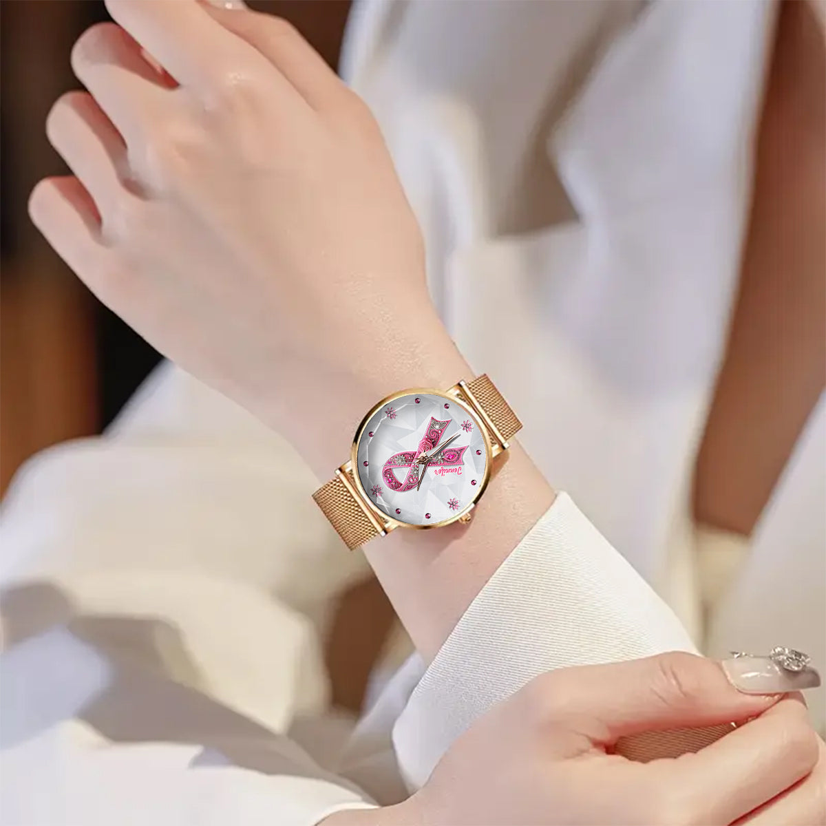Breast Cancer Awareness - Personalized Breast Cancer Awareness Women Hand Watch