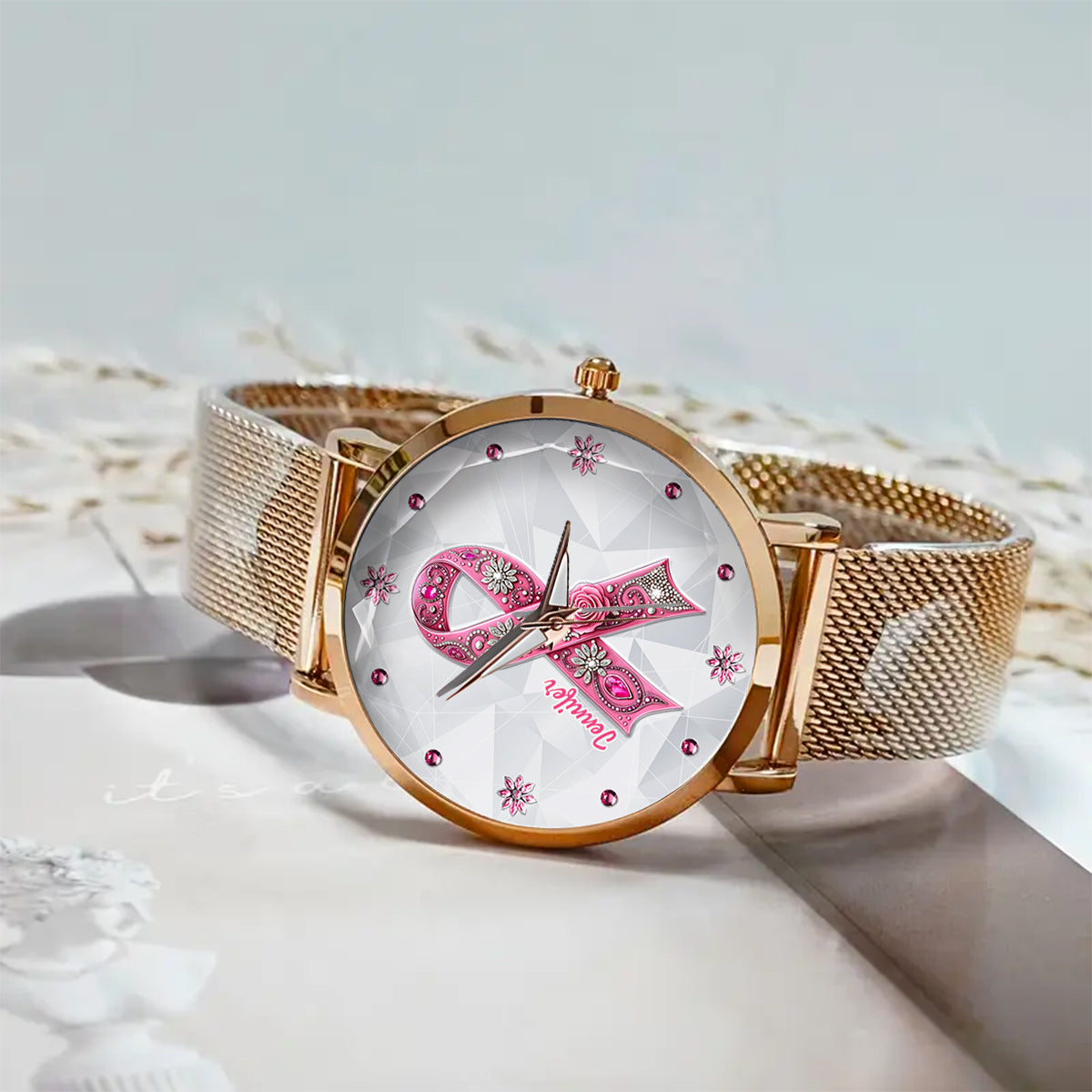 Breast Cancer Awareness - Personalized Breast Cancer Awareness Women Hand Watch