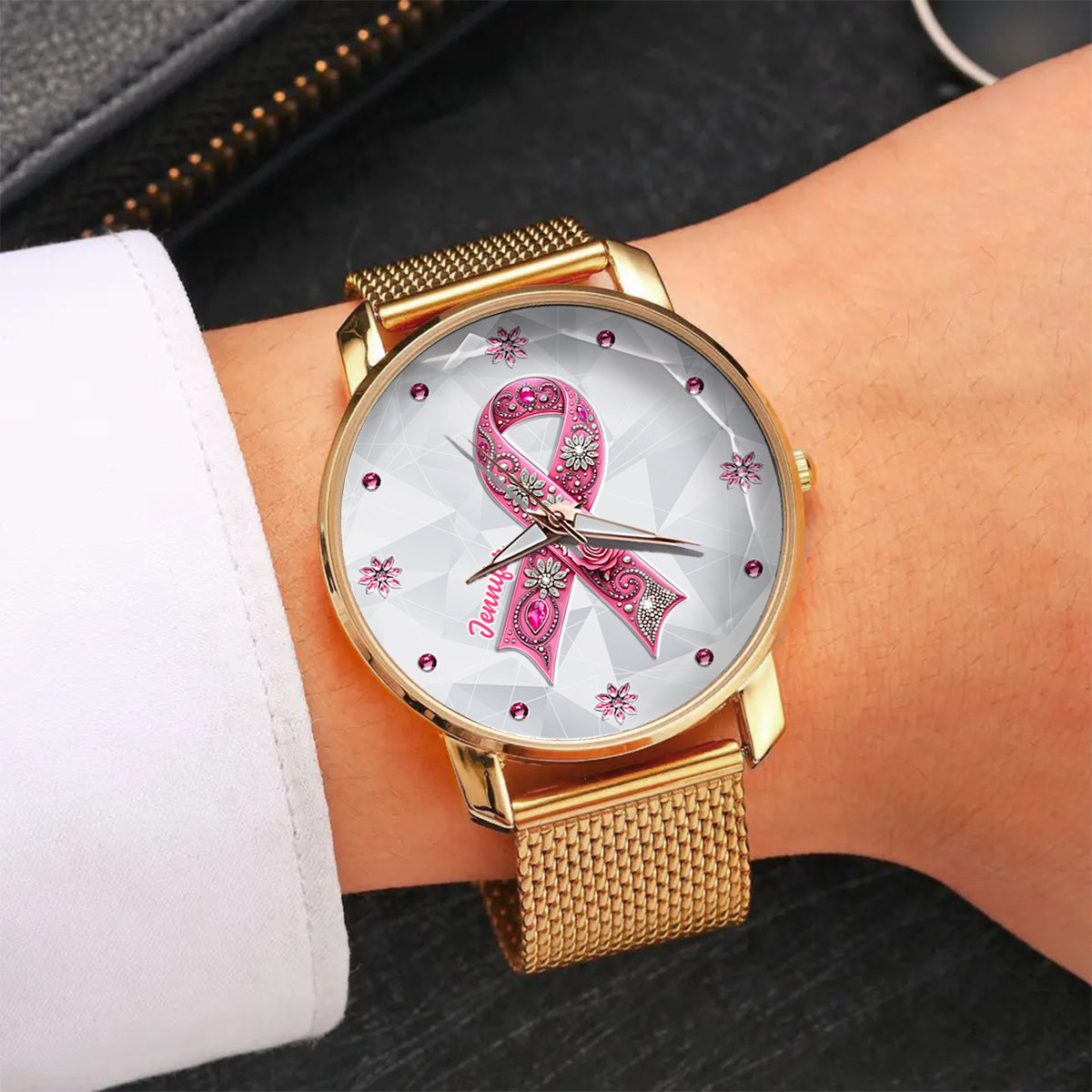 Breast Cancer Awareness - Personalized Breast Cancer Awareness Women Hand Watch