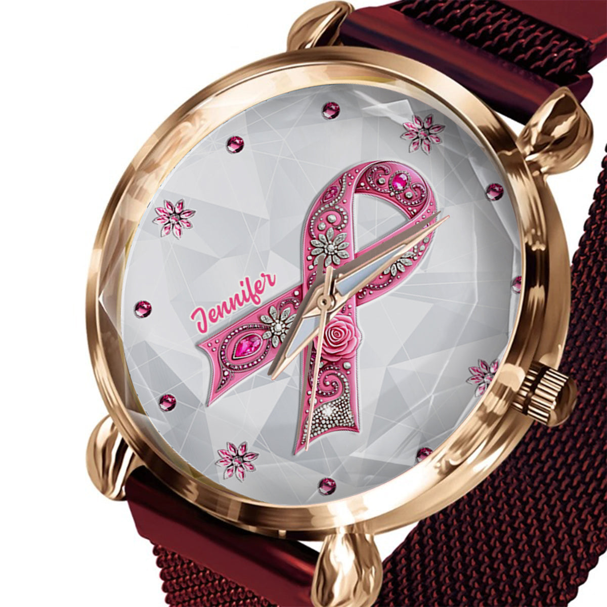 Breast Cancer Awareness - Personalized Breast Cancer Awareness Women Hand Watch