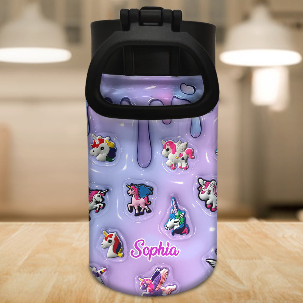 Love Unicorn - Personalized Kid Kids Water Bottle