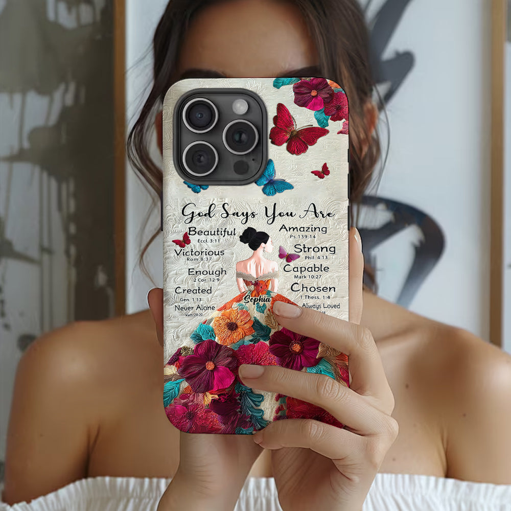 God Says You Are Enough - Personalized Christian Full Print Phone Case