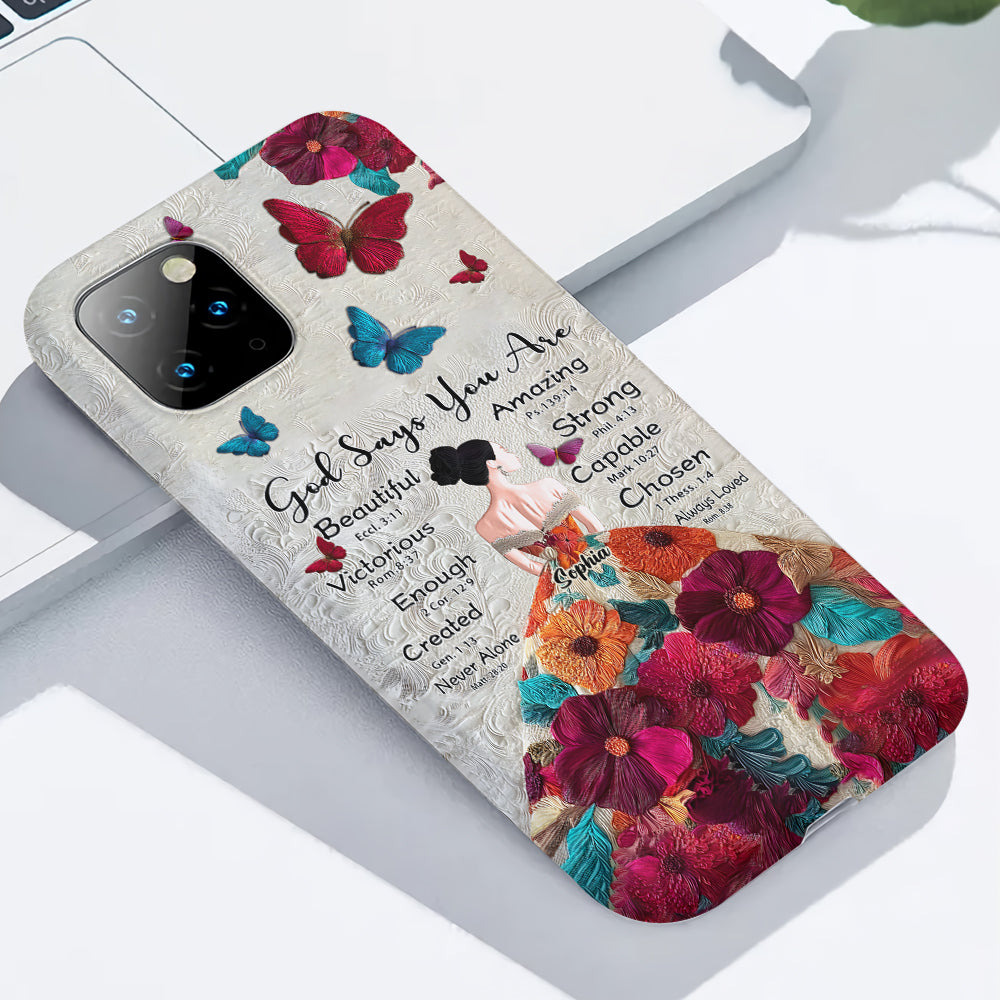 God Says You Are Enough - Personalized Christian Full Print Phone Case