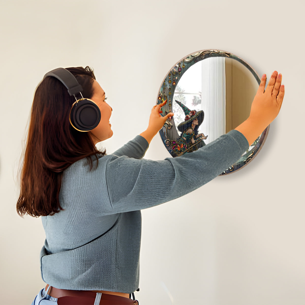 Beautiful Witch - Personalized Witch Wall Hanging Mirror