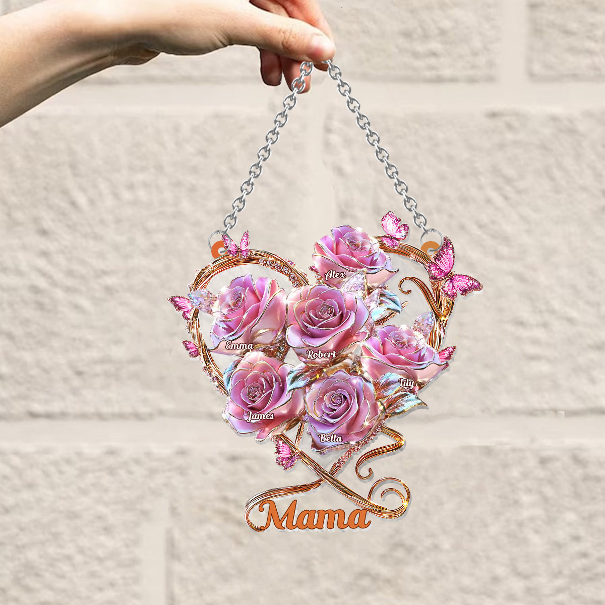 My Garden Gift For Mom, Grandma - Personalized Mother Window Hanging Suncatcher Ornament