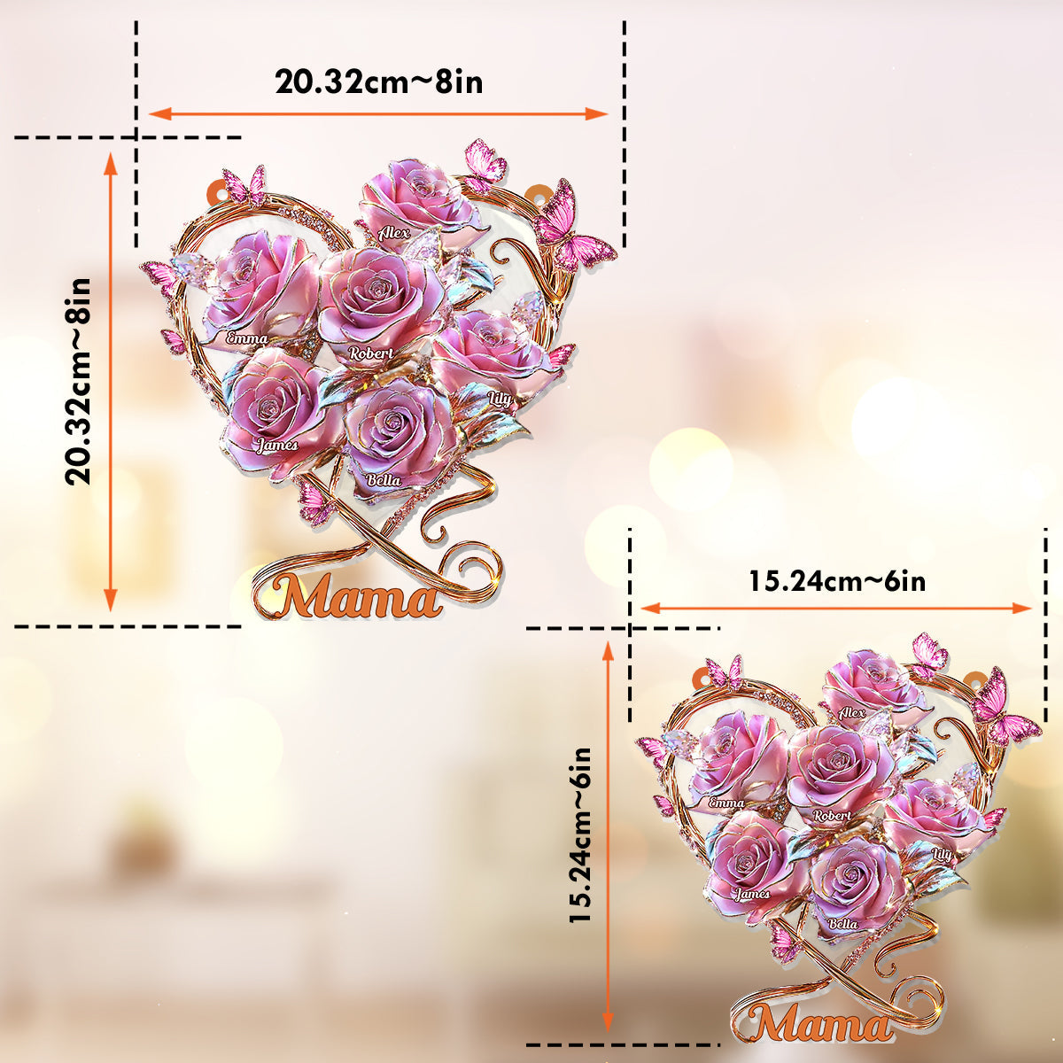 My Garden Gift For Mom, Grandma - Personalized Mother Window Hanging Suncatcher Ornament