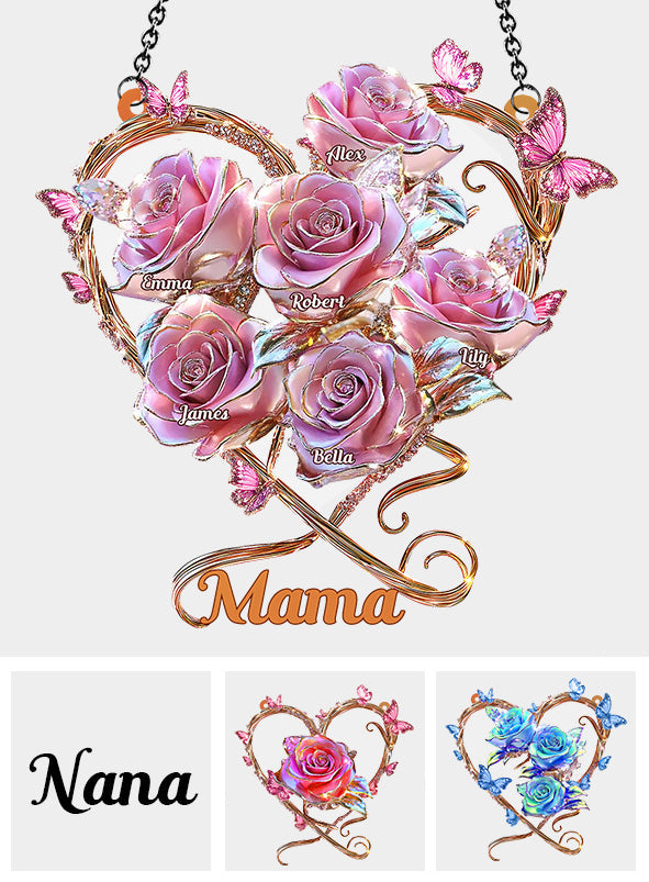 My Garden Gift For Mom, Grandma - Personalized Mother Window Hanging Suncatcher Ornament