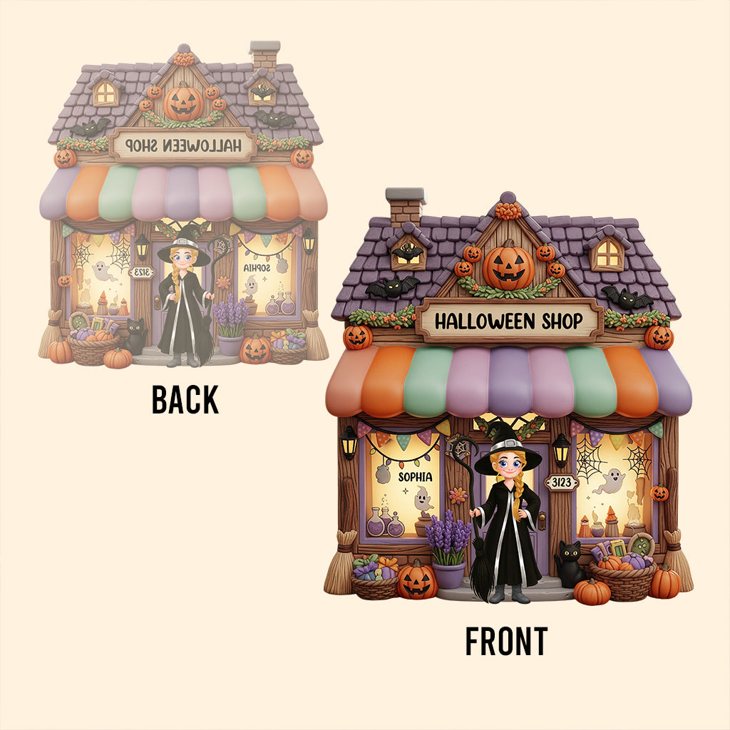 Halloween Time - Personalized Witch Custom Shaped Acrylic Plaque
