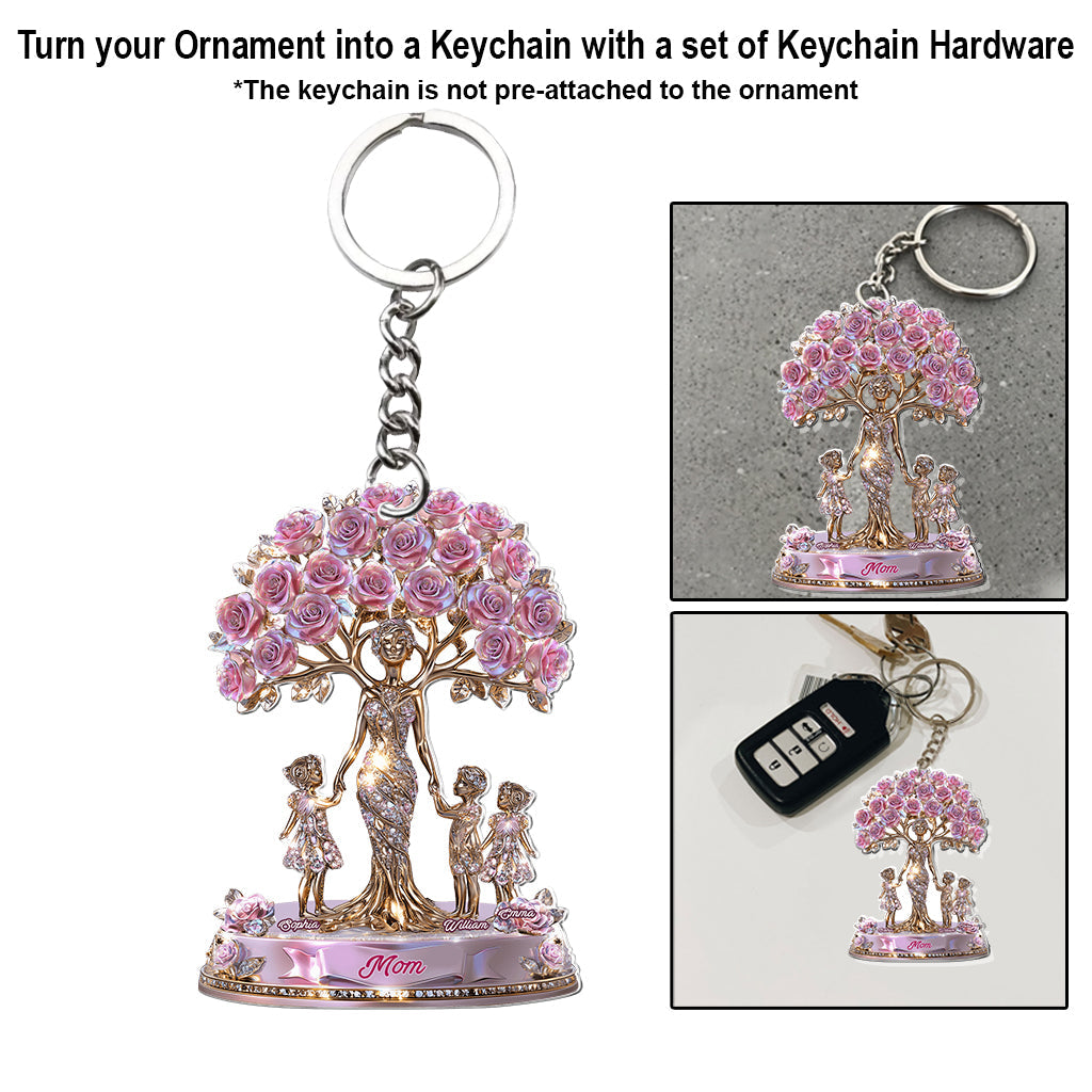 The Love Between Mother And Her Kids - Personalized Mother Transparent Ornament