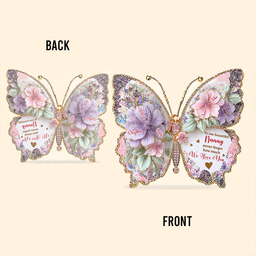Butterfly Grandma Mom I Love You - Personalized Grandma Custom Shaped Acrylic Plaque
