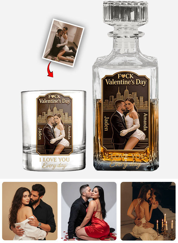 Ich liebe dich jeden Tag – Personalisiertes Whisky-Dekanter-Set für Paare