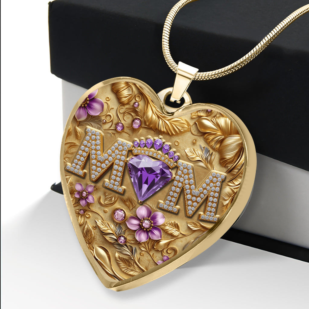 We Love You Mom - Personalized Mother Heart Pendant Necklace