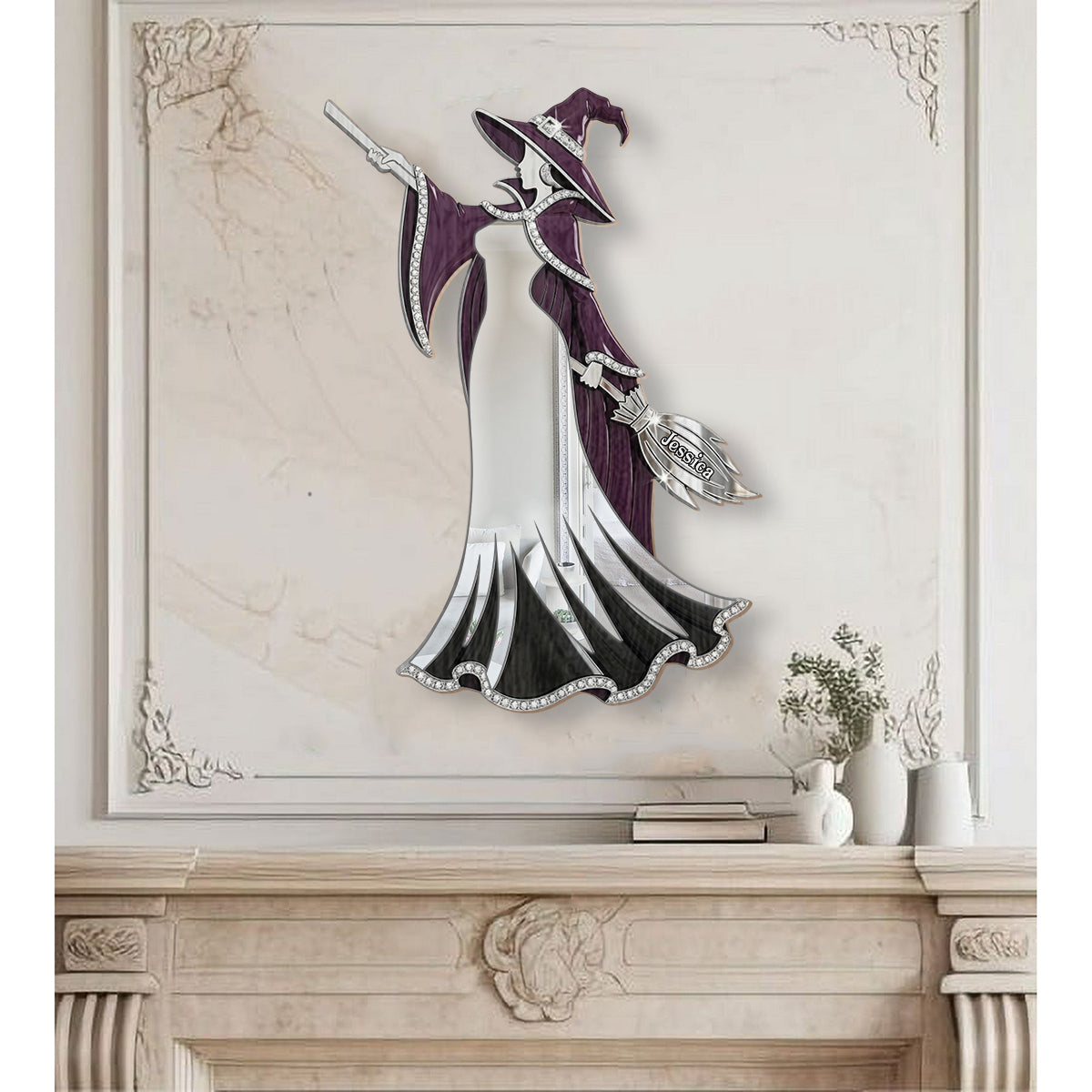Magical Room Decor - Personalized Witch Wall Hanging Mirror