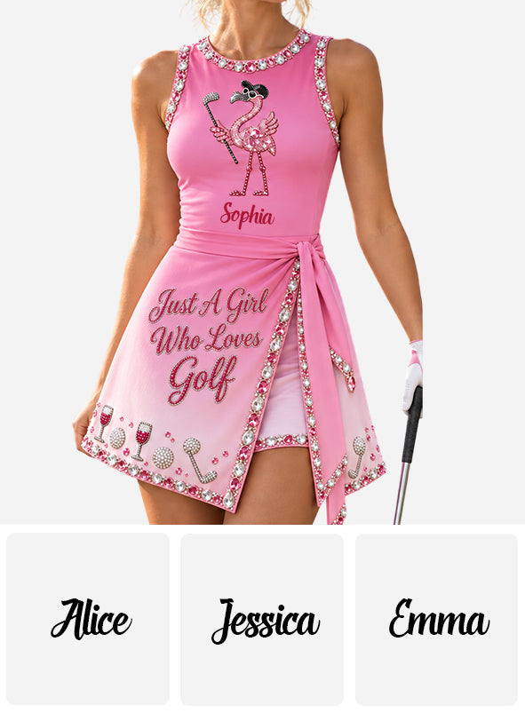 Liebe Golf - Personalisiertes Golf Wrap Skort Kleid