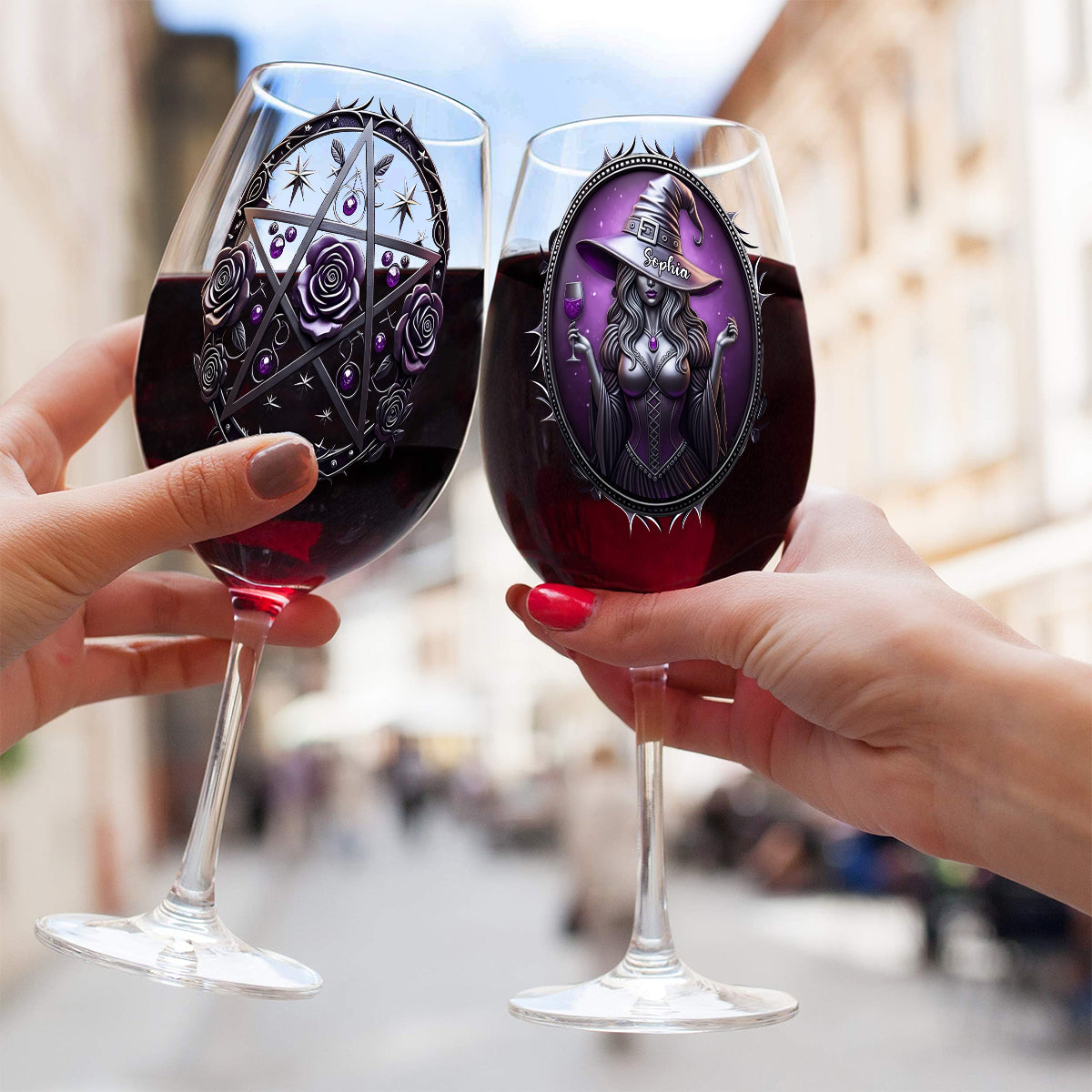 Drink Up Witches - Personalized Witch Wine Glass With Long Stem