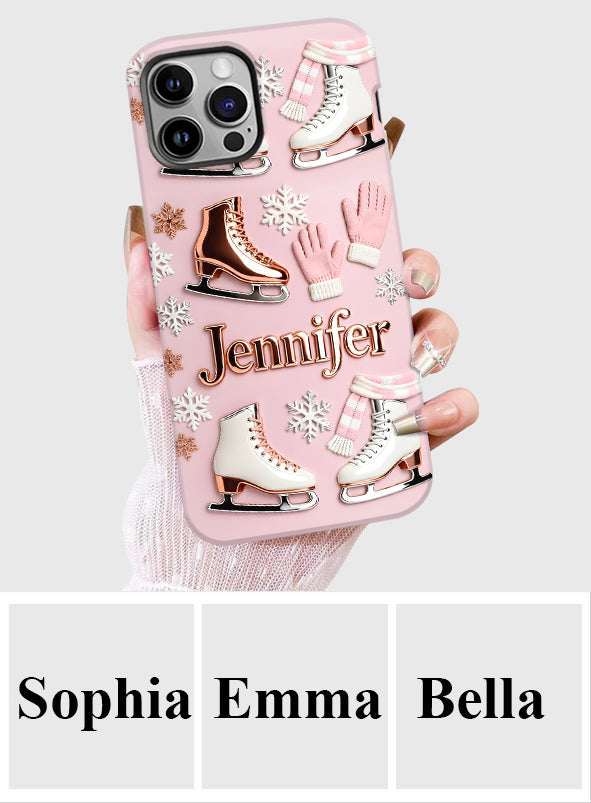 Le patinage sur glace me rend heureux - Coque de téléphone personnalisée avec impression intégrale sur le thème du patinage sur glace