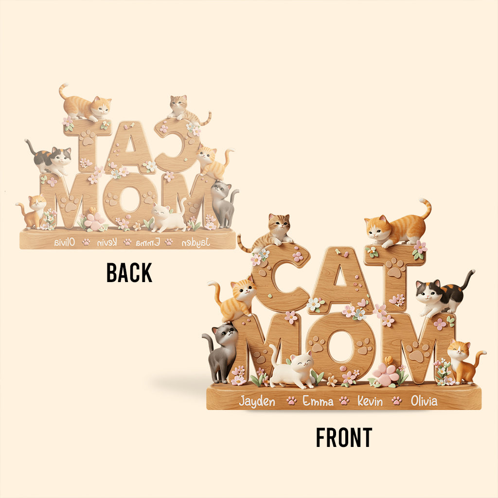 Love Cats - Personalized Cat Custom Shaped Acrylic Plaque